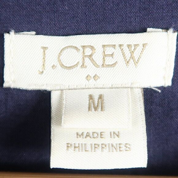 J. CREW BLUE LONG SLEEVE 1/2 BUTTON DOWN TIE WAIST MIDI DRESS SIZE MEDIUM - Picture 2 of 10